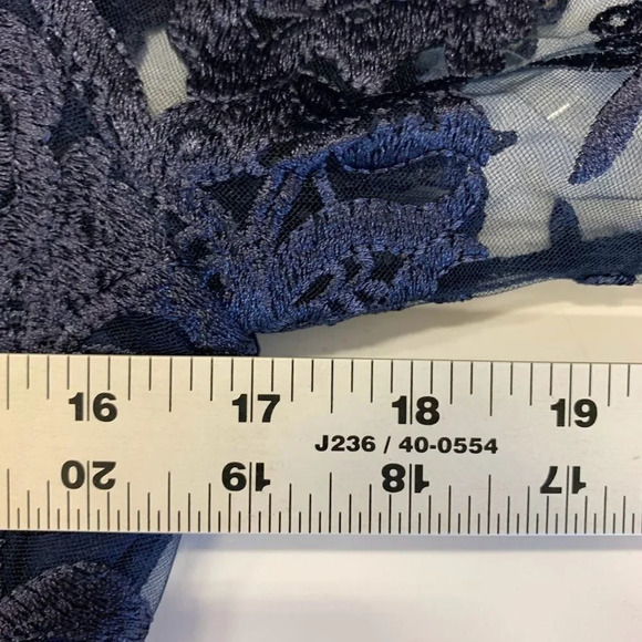 JS Collections Women's Embroidered Lace Sheath Dress 866553 In Navy Size 6 NWT - Picture 13 of 14